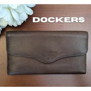 NEW Dockers | Trifold Wallet Montana Brown Pebbled Leather , EXCELLENT Condition
